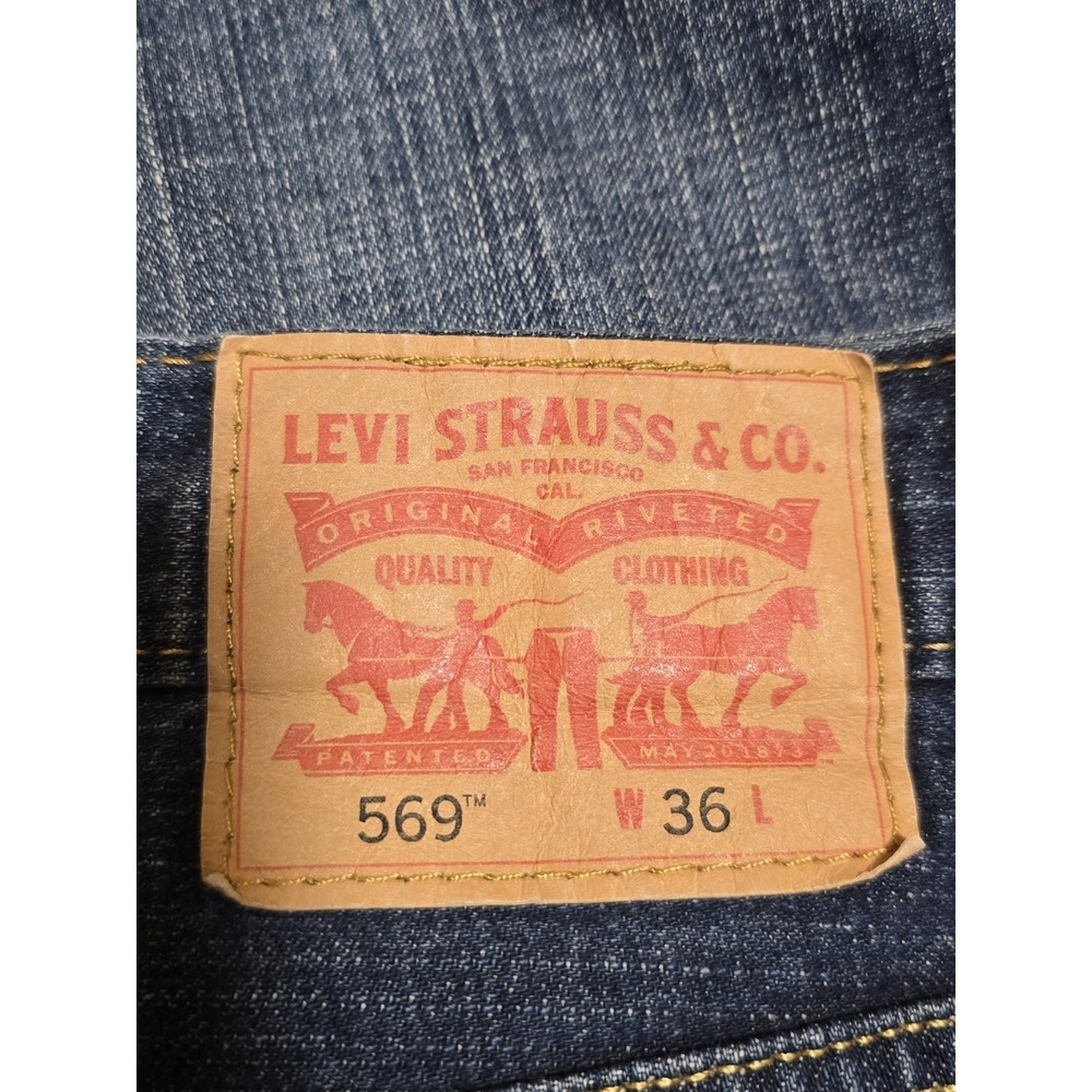 Levi's Mens 569 Loose Straight Denim Jean Shorts Size 36 Dark Wash Jorts - Picture 3 of 4